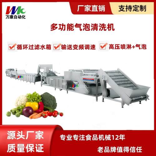 秋葵西兰花气泡清洗机中草药翻浪清洗机茼蒿空心菜清洗加工设备