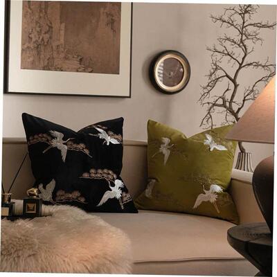 中古风沙发抱枕靠垫套刺绣覆古新中式靠枕 cushion cover pillow