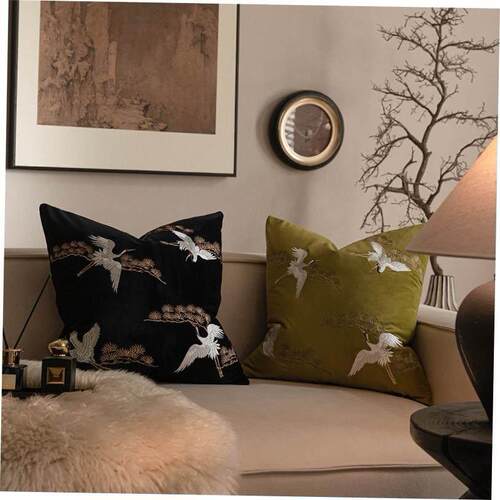 中古风沙发抱枕靠垫套刺绣覆古新中式靠枕 cushion cover pillow