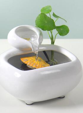 创意流水器家用循环流水喷泉加湿器客厅办公桌面摆件宠物饮水机