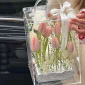 花盒透源头花盒力高郁金香定制送手提创意空盒插蜜批发闺亚克对象