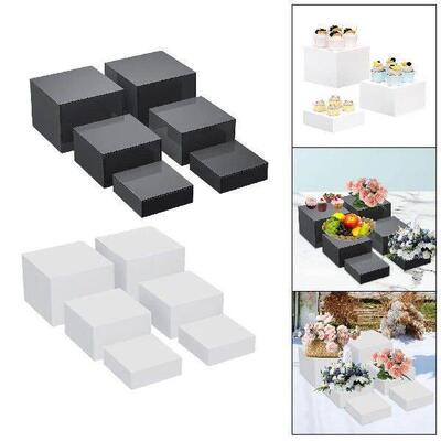 6x Acrylic Display Stands Cube Display Nesting Buffet