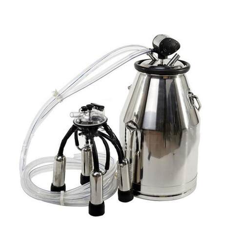 20升牛用羊用吸奶机挤奶机牛羊挤奶机配件不锈钢奶桶mai动挤奶器
