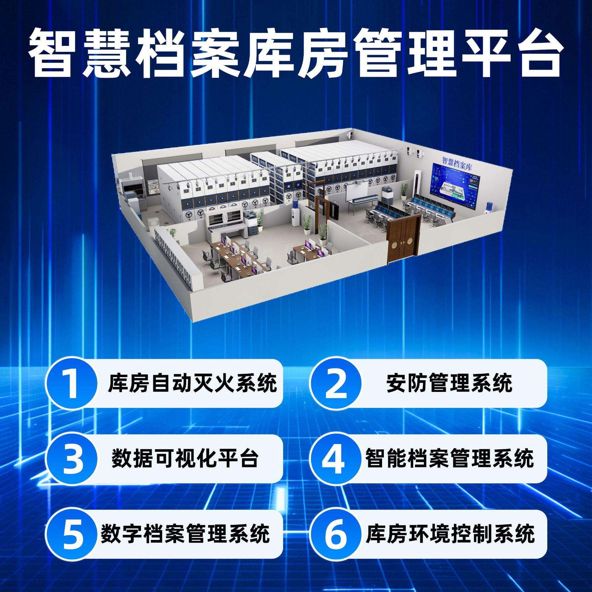 RFID智能档案馆库房 移动密集架文件收纳 档案库房一体化管理系统