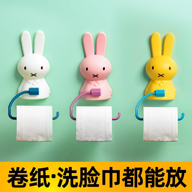 卫生间纸巾架防水免打孔厕所抽纸厕手纸盒卫生纸创意卡通卷纸盒