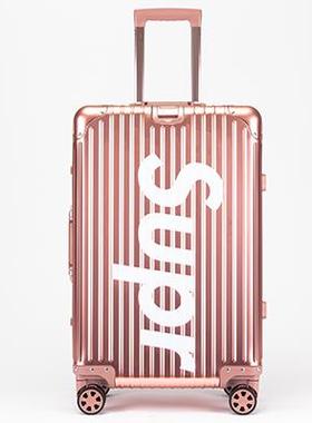 高档制logo全镁铝合金红色拉女行李箱24寸男旅行箱定sup杆箱20登