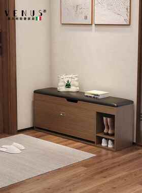 意大利入门级换鞋凳，家庭入口门，坐下式小费鞋柜，软包装鞋架，