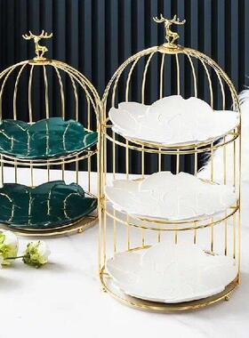 Birthday party dessert table birdcage tray black cake heart