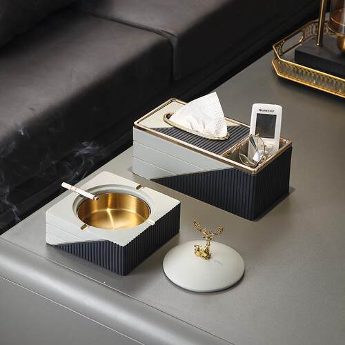 轻奢档纸盒面摆件创意客无品牌/厅茶几桌多功巾能收纳套装纸高抽