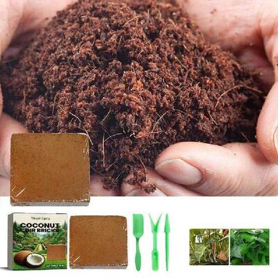 Potted Compressed Coir Fiber Brick Potting Soil Medium