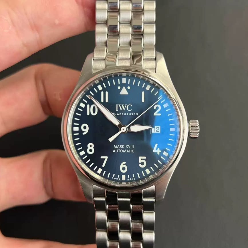 IWC万国飞行员马克十八蓝盘98新钢自动机械腕表40MM男表IW327016