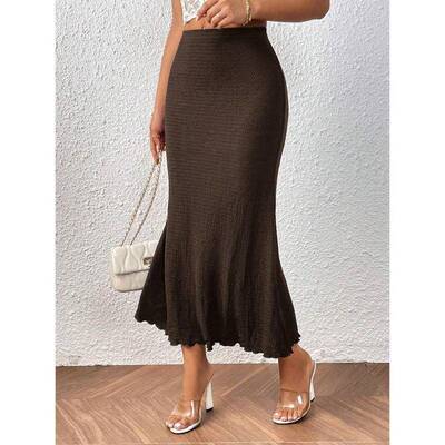 P 92614 Knit Jacquard Hip Mermaid Skirt 针织提花包臀鱼尾裙