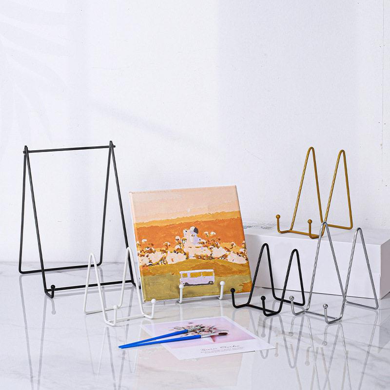 欧式铁艺展架画板画架创意桌面立式照片托架油画便携相框支架