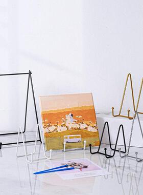 欧式铁艺展架画板画架创意桌面立式照片托架油画便携相框支架