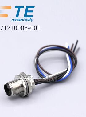 TE泰科M12前面板安装连接器T4171210005-001公端5芯Acode 0.2米线