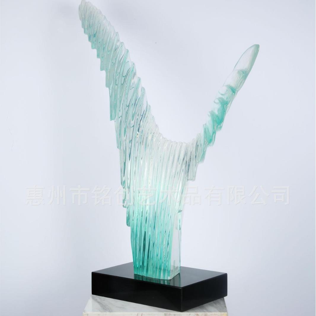 现代客厅风格摆件样板房售楼处装饰品雕塑摆设浪花轻奢酒店艺术装