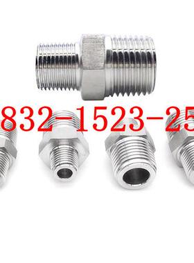 304不锈钢加长六角外丝管接头延长对丝 美制外螺纹NPT1/2 L=100MM