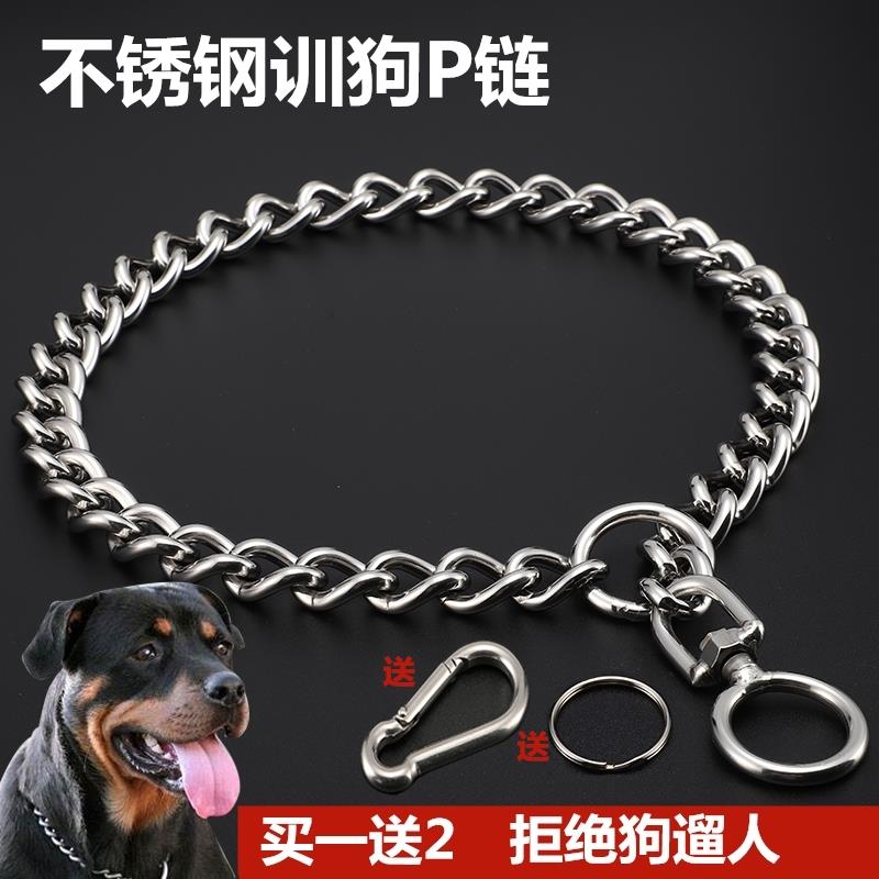 狗项圈马犬专用项圈栓狗绳不锈钢P链大型犬金毛狗狗用品拴狗脖