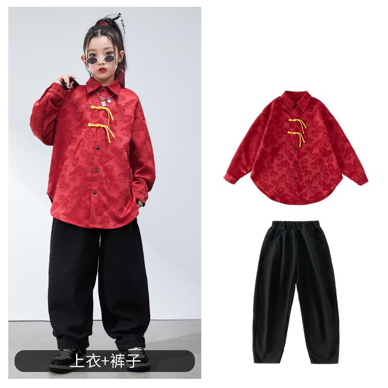 高档国中风服少儿演出服街舞潮服新式男女套装武中术练功breaking