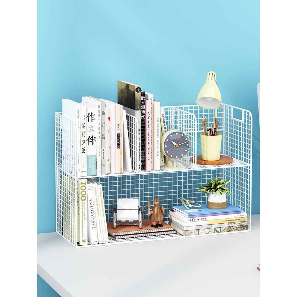 书桌书架桌面置物架儿童书本收纳学生办公室文件夹桌上书立整理架