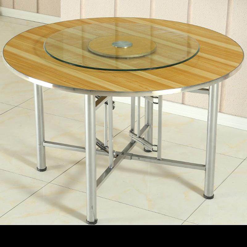 大圆桌面桌板可带玻璃盘折叠桌架餐桌食堂饭吃桌转乡村796家用酒