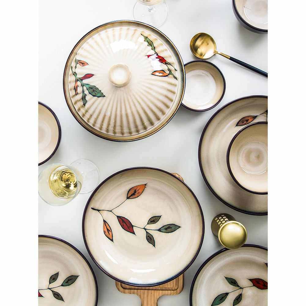 餐具套装碗盘家用组合碗碟盘套装碗碟盘子陶瓷创意餐具6/10人组合