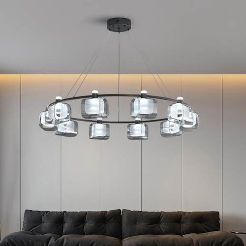 简约吊灯led亚克力圆圈北欧吊线灯餐厅灯创意吧台灯智能