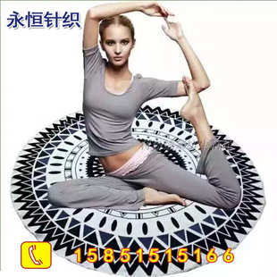 超细纤维毛巾布沙滩巾批发流苏毛毯圆形印花经编超细纤维毛巾布