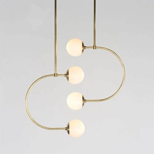 简玻约后现铁艺吊灯创意客厅餐厅卧室代艺术服D9053装店奶灯白璃