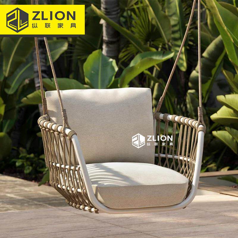 户外庭院花园秋千吊椅别墅阳台藤编吊椅露天阳台带棚摇椅民宿秋千