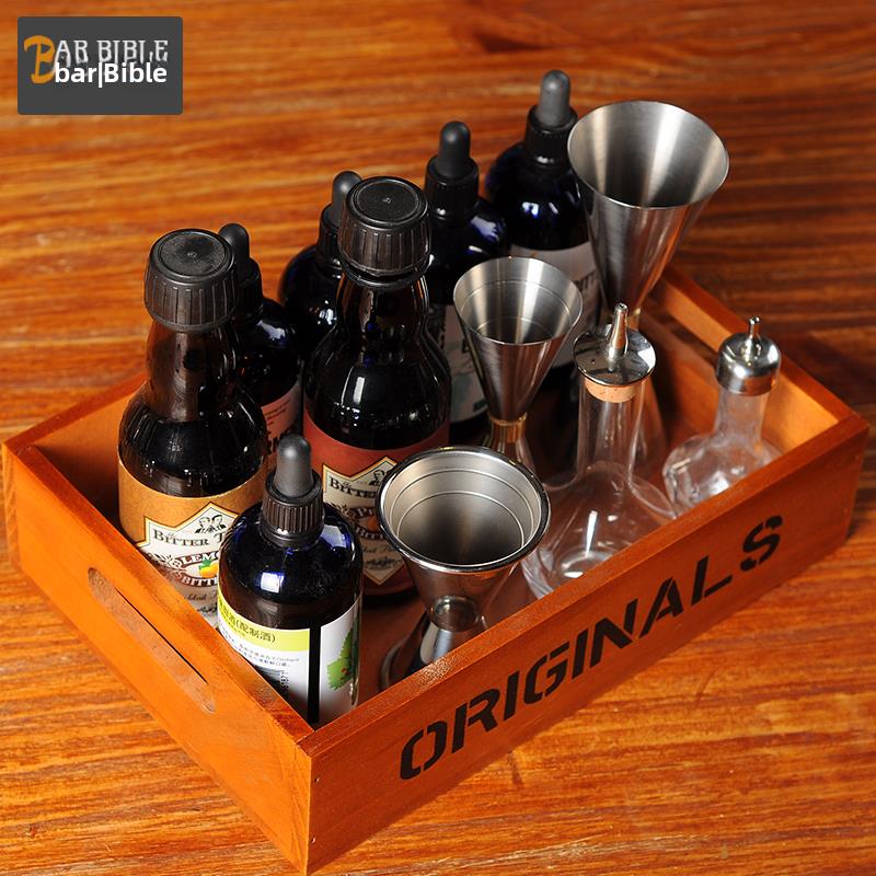 酒吧调酒 调酒酒具酒盒/苦精收纳盒/器具装饰盒/苦精器具小木盒图片