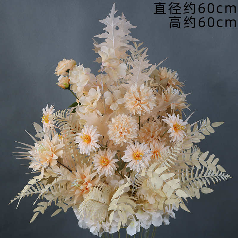 新款婚庆香槟色秋色路引花盆花婚礼花艺排花花球装饰挂花道具布置