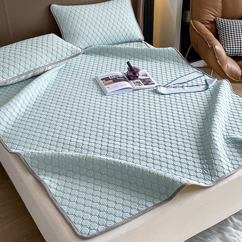 高端乳胶凉席三件套冰丝夏凉床垫床笠款可水洗空调软席子夏季夏天