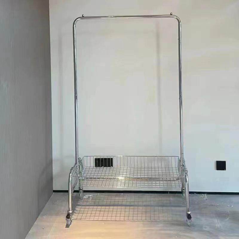 落地挂衣架移动多功能收纳架子服装店展示架网红卧室带篮置物威东