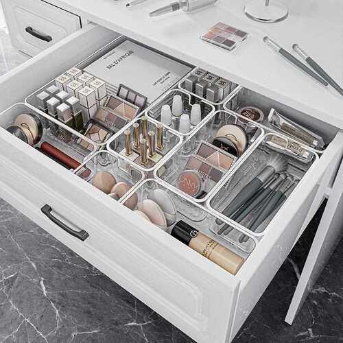 Drawer organizer with dividers, inner storage boxes for cosm