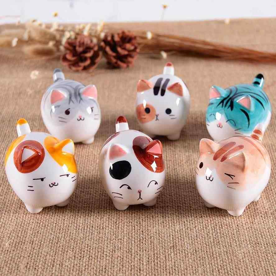 创意精品可爱韩版少女陶瓷小猫咪玩具桌面情侣潮流工艺礼品摆饰