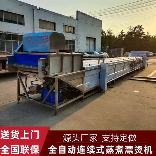 自动进出料食品蒸煮机海带丝预煮漂烫机不锈钢香椿漂烫杀青机