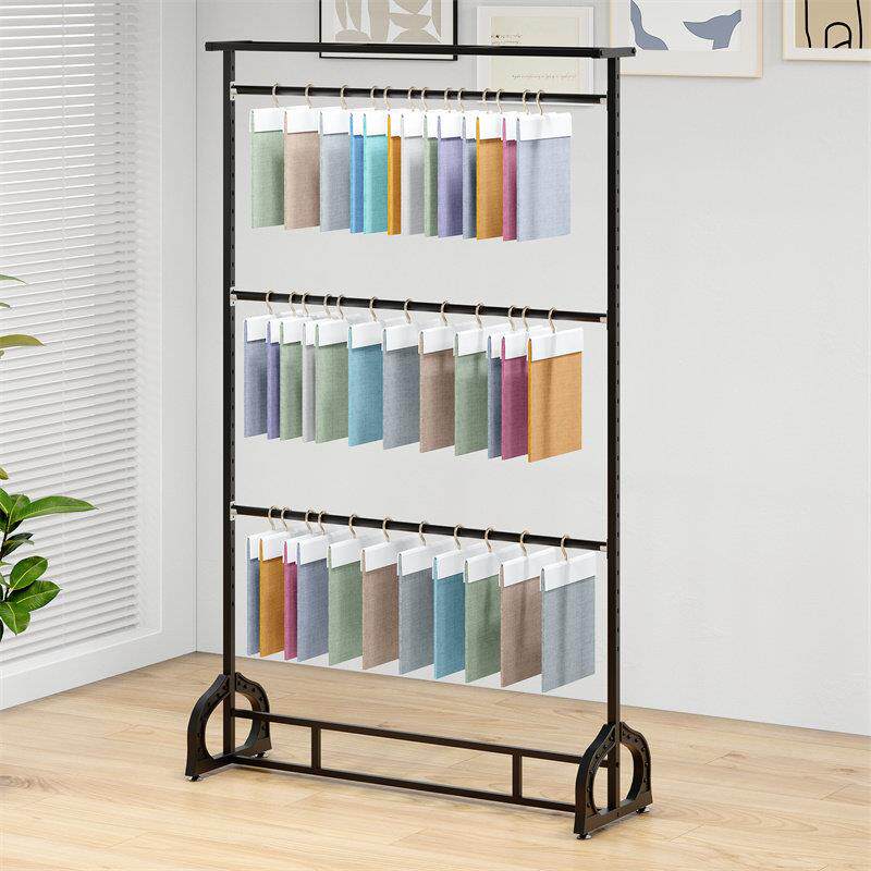 可调节服装店挂衣架落地式童装陈列架面料布料吊卡架色卡家纺展架