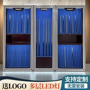 台球杆展示柜烤漆台球厅室放置柜会员专用玻璃球杆架子存杆柜定制