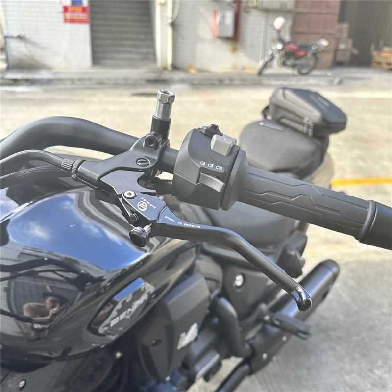 适用钱江赛800 闪700改装铝合金刹车手把离合牛角车把摩托车配件