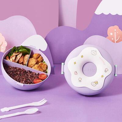 Lunch Box For Kid School Child Snack Box Donut Cartoon Leakp
