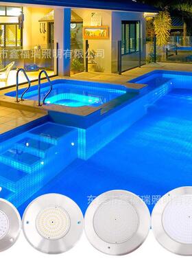 18W25W35W超薄壁挂式不锈钢款水底IP68防水Par56景观泳池水池灯