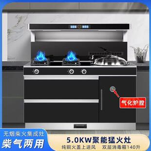 商品房别墅自建房可用 多功能无烟柴火灶 无烟汽化炉柴火灶集成灶