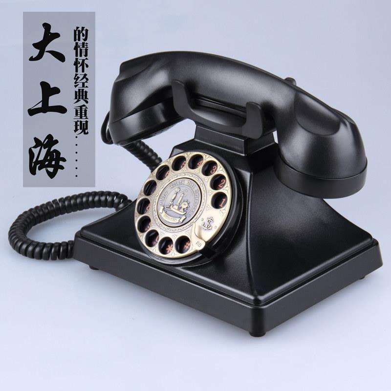新品欧式仿古电话机复古创意转盘式旋转拨号家用有线固定电话座机