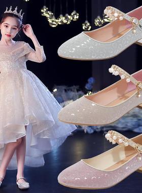 next MaxM女童高跟皮鞋春秋款小女孩钢琴演出水晶单鞋儿童公主鞋