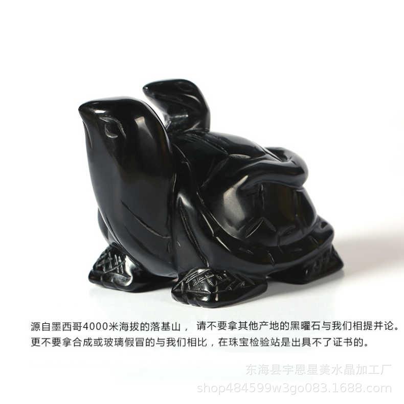 黑曜石玄武摆件神兽乌龟蛇家居公司办公店铺开业水晶贺礼厂家