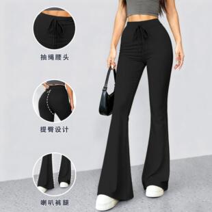 Women Waist Leg Pants Pockets Athleisure Comfortable Daily