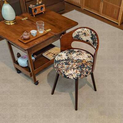 脑实木家妆URA用书桌椅电椅梳台子化妆椅儿童凳学习椅可旋转餐桌