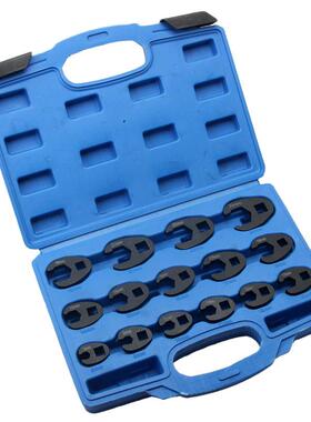 15件扳公制角手套牛装套筒两爪扳手61551扭力油管合开口扳手组工