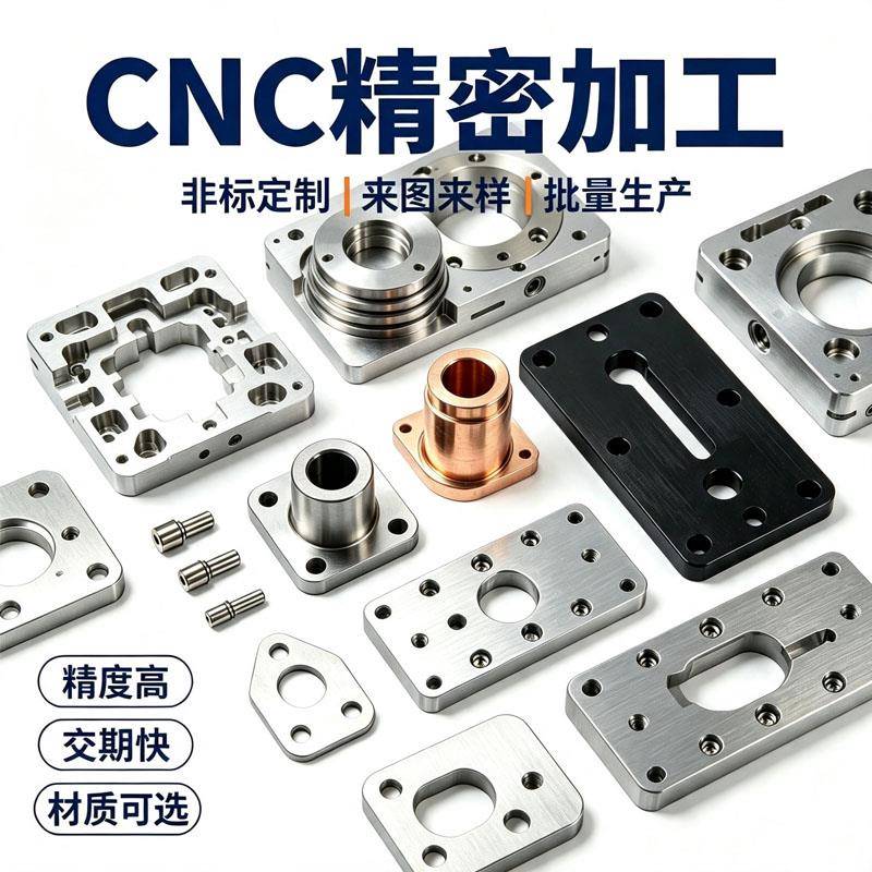 CNC精密加工五金机械配件铝合金黄铜不锈钢散件非标个性来图来样